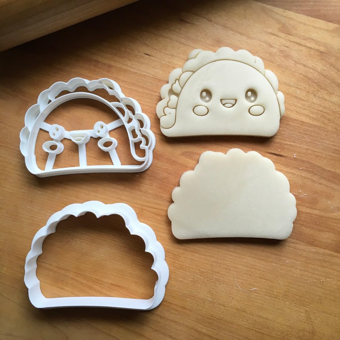 Set of 2 Cookie Smiling Taco Cookie Cutters Multi Size for Fun Food-Themed Baking Tools for Kids Party Snacks Made in India Reusable Durable Cookie Baking Accessory - Image 2