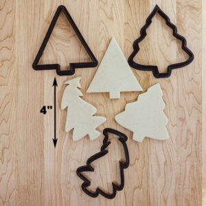Christmas Tree Cookie Cutter Set of Three India Cookie Evergreen Tree Molds for Shaping Holiday Cookies Fondant Clay Decorations Perfect for Festive Baking and Seasonal Craft Projects