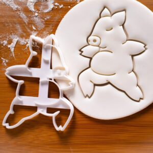 Yoga Pig Warrior Pose Two Cookie Cutter biscuit cutting fitness exercise pose themed baking tool ideal fun yoga shaped cookies and creative health conscious kitchen treat (ONLY WARRIOR POSE 1)