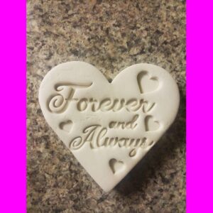 Black Forever and Always Heart Cookie Cutter Valentines Day Anniversary Wedding Theme Baking Tool for Romantic Treats Biscuit Shaper Fondant Decoration Engagement Party and Gift