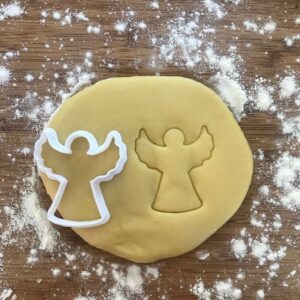 Black Angel Cookie Cutter Christmas Angel Mini Biscuit Cutter for Baking Fondant Dough Polymer Clay Jewelry Making Earring Cutter Holiday Party Favor Craft Tool