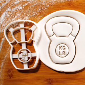 kettlebell cookie cutter weight training workout fitness themed biscuit fondant dough cutter gym exercise party treat bodybuilding muscle baking tool for athletes and fitness (ONLY KETTLEBALL)
