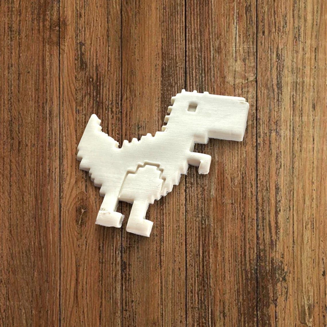 Dinosaur pixel art cookie cutter for baking shortbread biscuits, pixel dinosaur fondant cutting, sugar paste shaping, retro video game cake decoration, homemade pastry crafting tool - Image 3