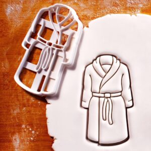 bathrobe cookie cutter perfect for creating themed cookies for slumber parties, bachelorette spa nights, wellness retreats, beauty celebrations, relaxation event, and self-care (ONLY BATHROBE)