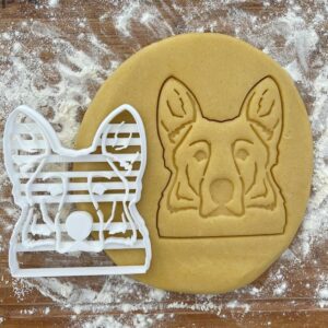 Black German Shepherd Face Cookie Cutter Dog Biscuit Shape Christmas Gift Idea for German Shepherd Lovers Baking Cookies Fondant Polymer Clay Cutter for Handmade Crafts and Dog Mom Gift
