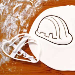 Safety Helmet Cookie Cutter for Construction Birthday Party Baking Builder Theme Treats Excavation Hard Hat Biscuits Clay Fondant Dough Cutter for Kids Crafts Classroom Activities (ONLY HELMET