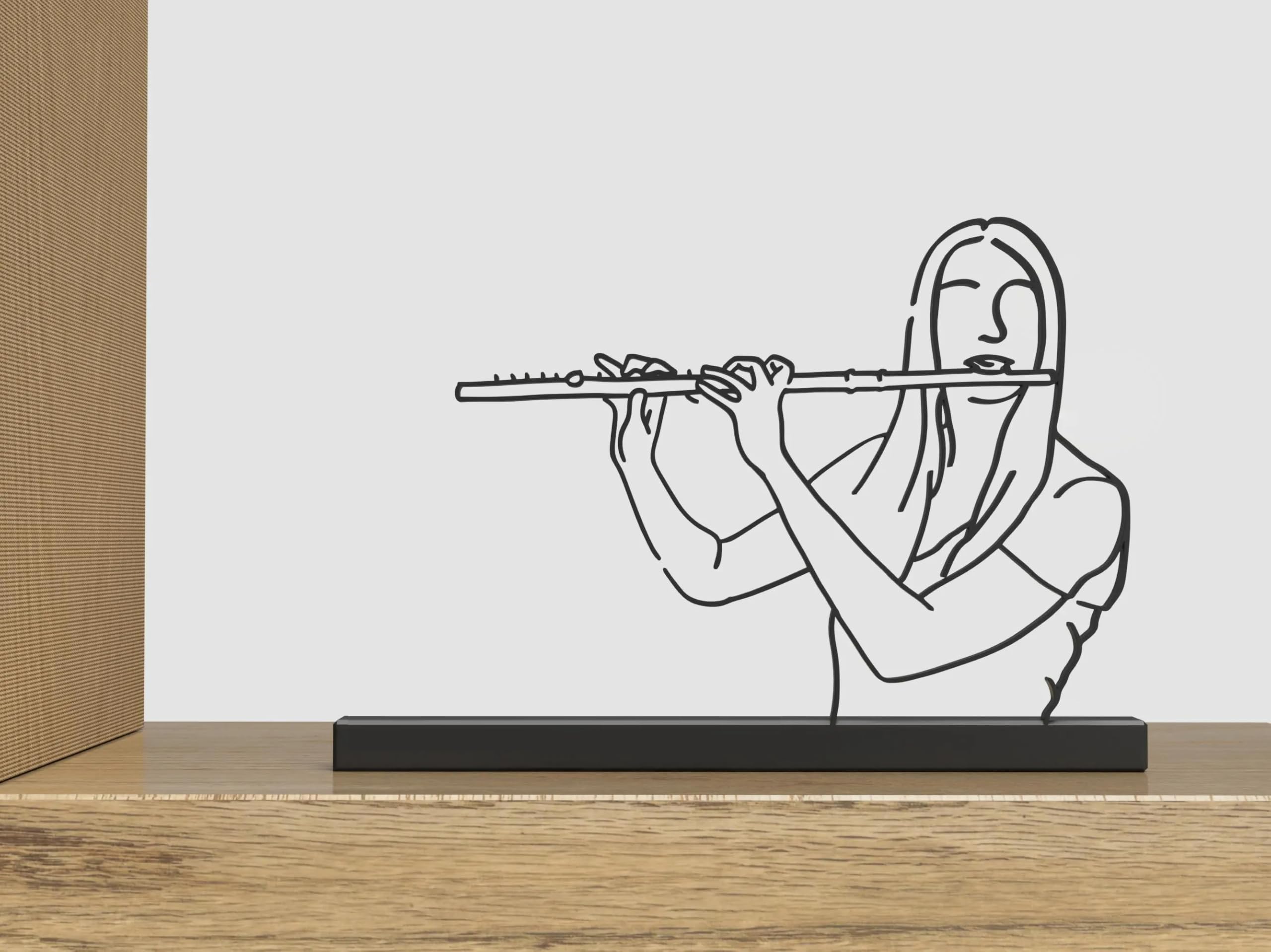 Female Flute Player Sculpture | Musician Decor & Art | Flutist Gift for Music Lovers