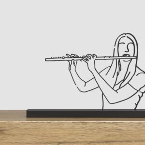 Flute Player Sculpture for Music Lovers | Flutist Decor | Musical Art & Shelf Decor