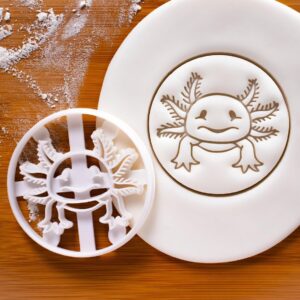 Realistic Axolotl Cookie Cutter Bake Biscuit Mold Mexican Walking Fish Ambystoma Mexicanum Salamander Amphibian Gills Pet Aquarium Themed Baking Crafting Tool Unique Treats (ONLY AXOLOTL)