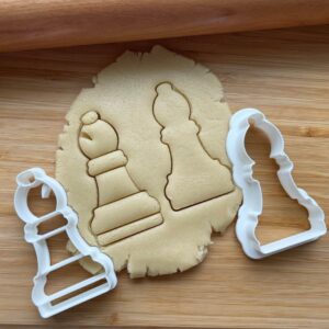 Set of 2 Bishop Chess Piece Cookie Cutters Cookie - Suitable Size - Made in India - Chess-Themed Molds for Baking, Game Night Treats & Creative Activities