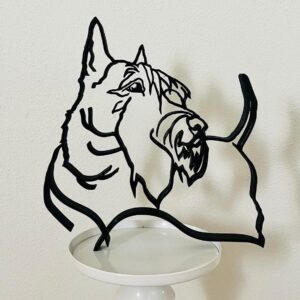 Minimalist Scottish Terrier Portrait: Tabletop Statue Figure, Art Sculpture, Ideal Dog Home Decor and Gift for Pet Lovers, Perfect for Windowsills