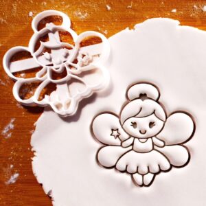 Cute Fairy Cookie Cutter Magical Birthday Parties Enchanting Garden Tea Party Biscuit Baking Tool Adorable Fairy Shape Kids Treats Fondant Clay Crafts Decorations Supplies (ONLY CUTE FAIRY )