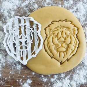 Black Lion Head Cookie Cutter Safari Baby Shower Jungle Big Cat Biscuit Cutter Zoo Animal Cookie Stamp Africa Wild Animal Pastry Fondant Dough Gift Present Baking Tool