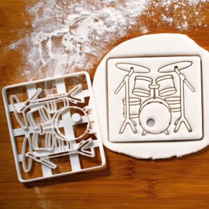 Drum Kit Cookie Cutter | Create Musical Instrument Cookies for Drummers and Music Enthusiasts Pack of 1