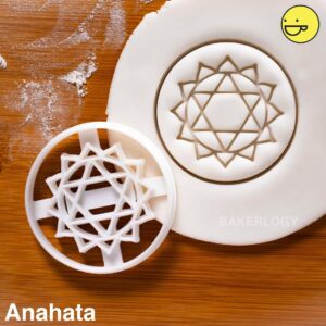Yoga Chakras Anahata Cookie Cutter Cookie India Biscuit Cutter for Heart Chakra Namaste Meditation Tantra Mantra Petals Bija Asanas Yoga Pose Spiritual Wellness Baking Tool (ONLY Anahata)