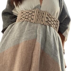 Macrame Girls Woven Fabric Belt for Girls & Women-Hole free Adjustable Waist Cord Belt (SIZE - 28 INCH)
