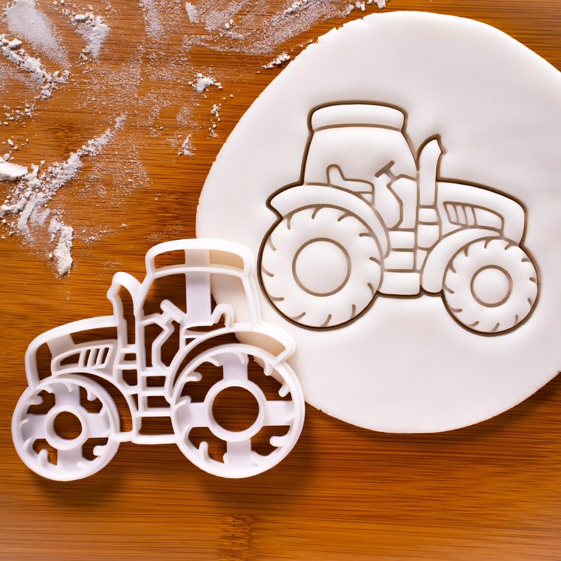 Tractor Cookie Cutter for Farm Theme Birthday Party Baking Holiday Treats Barnyard Cookies Farmstay Celebration Autumn Festival Gingerbread Dough Fondant Craft Biscuit Tool (ONLY TRACTOR)