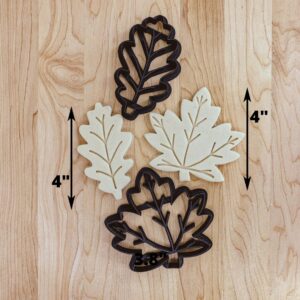Maple and Oak Leaf Set Cookie Fondant Pastry Cutter for Fall Thanksgiving Baking Autumn Leaves Decorating Craft Projects Dough Modeling Seasonal Party Tools India Cookie