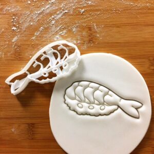 Shrimp Sushi Cookie Cookie Cutter Nigiri EBI Sashimi Traditional Japanese Seafood Rice Biscuit Fondant Cutter Chef Cooking Party Baking Tool Nigirizushi (ONLY Shrimp)