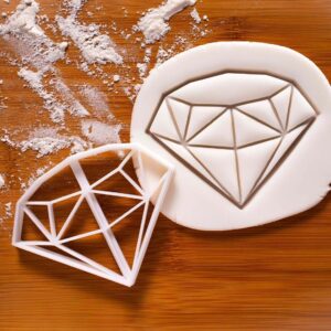 Diamond Cookie Cutter | Shape Biscuit Baking | Unique Fondant, Pastry, Sandwich Mould | Crystal, Gemstone, Precious Stone Theme | Baking Tool Cake Decoration Kitchen Accessories (ONLY DIAMOND)