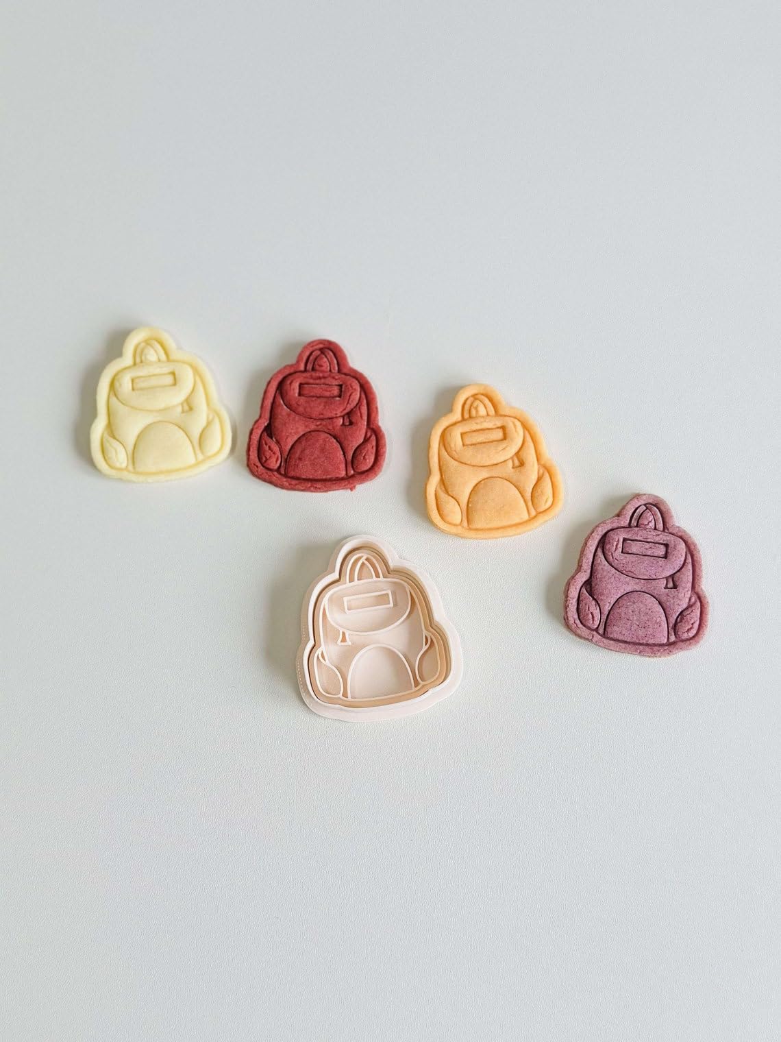 Black School Backpack Cookie Cutter Chubby Backpack Cookie Cutter Stamp Set Back to School Shape Baking Tool for Cookies Fondant Cake Decorating Classroom Party Treats - Image 2