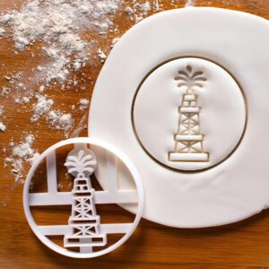 Oil Pumpjack Cookie Cutter Design 2 Cookie India for Petroleum Engineer Biscuits, Gas Rig and Drilling Theme Baking Tool for Offshore Events, STEM Education Oilfield Party (ONLY Design 2)