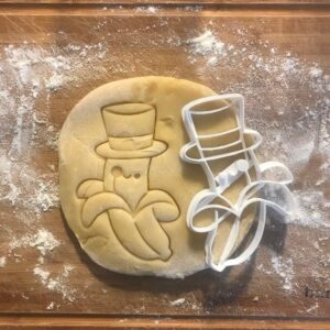 Black Gentleman Banana Cookie Cutter cookie Funny Fruit Biscuit Cutter for Baking Cookies Fondant Clay Craft Tool Foodie Gifts Summer Party Favors Christmas Present