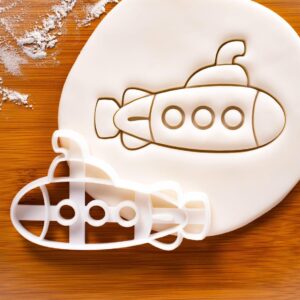 Submarine Cookie Cookie Cutter Nautical Theme Baking Tool for Baby Shower Wedding Birthday Party Ship Cruise Boat Ferryboat Vessel Bon Voyage Fondant Craft Clay Biscuit Cutter (ONLY SUBMARINE