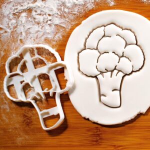 Broccoli Pepper Cookie Cutter Fruit Vegetable Themed Baking Healthy Eating Party Decor Cooking Classes Garden Festival Kitchen Crafts Teacher Tools Kids Learning Activity Mold (ONLY BROCCOLI)