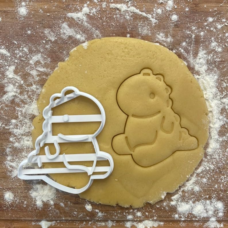 Black Baby Dinosaur Cookie Cutter Cute Tyrannosaurus Rex Shape for Dinosaur Cookies Plush Style Dino Baking Polymer Clay Cutter for Jewelry Crafts and Dino Birthday Party Favor Treats