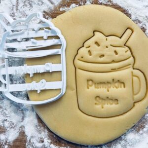 Black Pumpkin Spice Cinnamon Latte Cookie Cutter Cozy Fall Thanksgiving Autumn Halloween Baking Dough Fondant Clay Pastry Biscuit Cookie Stamp Baking Tool