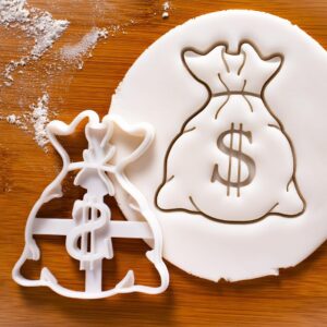 Money Bag Cookie Cookie Cutter for Dollar Currency Wealth Baking Finance Banker Gift Bullion Mint Financial Party Favor Biscuit Dough Fondant Clay Cutter by Bake (ONLY Money Bag)