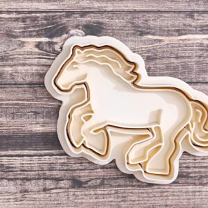 Shire Horse Cookie Cutter Set for Making Shortbread Cookies Pastry Sugar Paste Fondant Icing for Homemade Cake Decoration Farm Animal Theme Baking Tool for Kids Birthdays and Craft