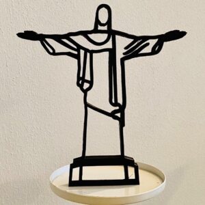 Brazil's Iconic Christ The Redeemer: Minimalist Statue Figure Inspired by Rio de Janeiro's Corcovado Mountain - Perfect Travel Souvenir and Statue Gift