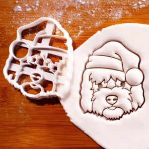 Goldendoodle Cookie Cutter with Santa Hat | Cute Christmas Dog Biscuit Mold for Holiday Baking | Pet-Themed Festive Doodle Cookies