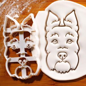Scottish terrier dog face cookie cutter Cookie for baking cute dog themed biscuits perfect for Scottie dog birthday party pet lover celebrations dog treat making fun canine themed (ONLY FACE)
