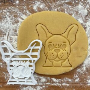 Black French Bulldog Face Cookie Cutter Dog Biscuit Shape Gift Idea for French Bulldog Lovers Baking Cookies Fondant Polymer Clay Cutter for Handmade Crafts and Bulldog Mom Gifts