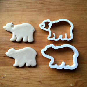 Set of 2 Polar Bear Cookie Cookie Cutters for Winter Parties, Holiday Desserts, and Fun Baking, Made in India, Suitable Size for Customizable Polar Bear-Themed Treats
