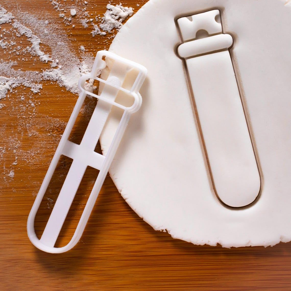 Test Tube Conical Flask Microscope Cookie Cutters for Science Baking Educational Biscuits Tools for Students Teachers Chemistry Biology STEM Crafts and Laboratory Gift Ideas (ONLY TEST TUBE)