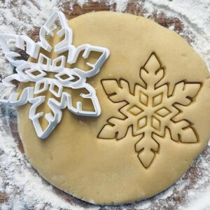 Black Snowflake Cookie Cutter Winter Snow Christmas Holy Star Ice Pattern Ornament Stocking Stuffer Pastry Fondant Dough Biscuit Clay Baking Tool