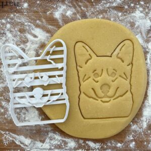 Black Corgi Face Cookie Cutter Pembroke Welsh Corgi Dog Biscuit Shape Gift Idea for Dog Lovers Baking Cookies Fondant Polymer Clay Cutter for Dog Mom Gifts and Party Favors