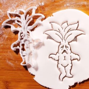 Cookie Screaming Mandrake Cookie Cutter Mythical Fantasy herb Shape Halloween Baking Magical Plant Biscuit Fondant Cutter Witchy Party Treats Garden Theme Fantasy herb (ONLY Screaming)