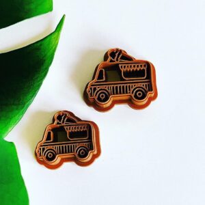 Ice Cream Truck Polymer Clay Earring Cutter India Cookie Hand Clay Cutter Mold Tool for Jewelry Making Biscuit Fondant Cutter DIY Crafts Summer Party Accessories Fun Design