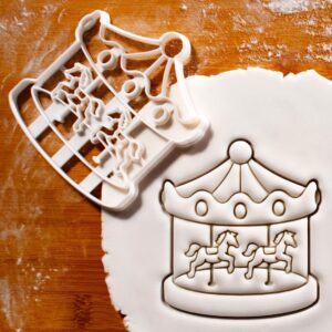 Carousel cookie cutter for biscuit fondant clay baking shaped like vintage merry-go-round ideal for whimsical birthday parties festive celebrations carnival themed baking cake (ONLY CAROUSEL)