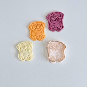 Black Pug Dog Cookie Cutter Animal and Pet Cookie Cutter Stamp Set Black Pug Puppy Fondant Molds for Baking Cookies Pastry Dough Candy Kitchen Cookie Cutters Set