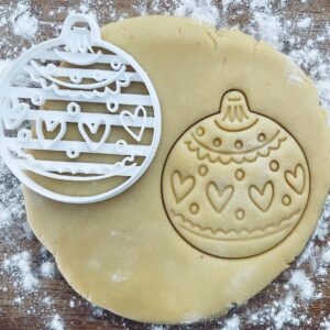 Black Christmas Bauble Cookie Cutter Bauble Ball Christmas Tree Ornament Cookie Stamp Winter Snow Stocking Stuffer Pastry Fondant Dough Biscuit Baking Tool