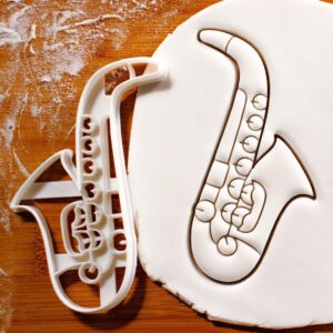 Saxophone Shape Cookie Cutter Baking Musical Instrument Biscuits Jazz Music Party Favor for Orchestra Concert Acoustic Celebration Classical Music Themed Birthday and School (ONLY SAXOPHONE)