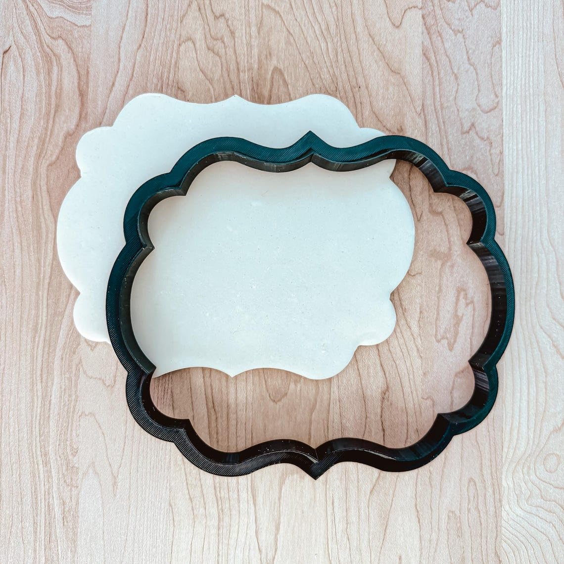 Traditional Plaque Scalloped Rectangle Extra Large Cutter Cookie for Cookies, Fondant, Clay, Pottery, Ceramic, Polymer Clay Art Projects, DIY Decorating Tool Made in India - Image 3
