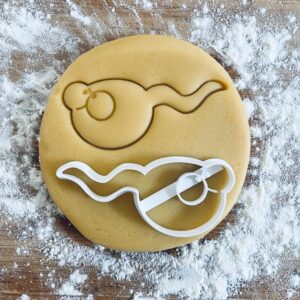 Black Sperm Cookie Cutter Male Reproductive System Biscuit Cutter Cookie Stamp for Baby Shower Gift Fertility Science Fondant Pastry Dough Human Anatomy Baking Tool