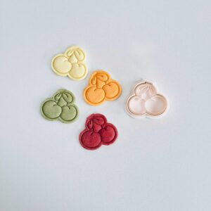 Black Cherry Cookie Cutter Stamp Plastic Double Cherry Shape Baking Tool for Spring Cookies Biscuits Fondant Party Treats Home Baking Fruit Theme Desserts